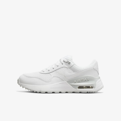 Shop Nike Air Max Systm Big Kids' Shoes In White,pure Platinum,white