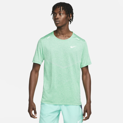 Shop Nike Men's Dri-fit Rise 365 Short-sleeve Running Top In Green
