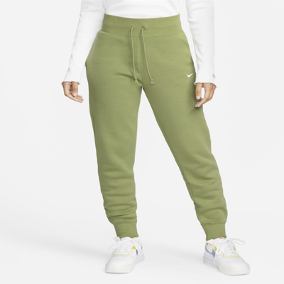 Shop Nike Women's  Sportswear Phoenix Fleece High-waisted Jogger Pants In Green