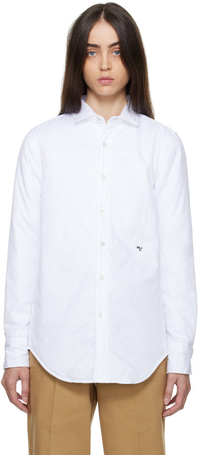 Shop Hommegirls White Classic Padded Jacket