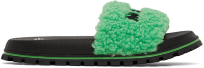 Shop Marc Jacobs Green Bouclé Sandals In 370 Fluffy Green