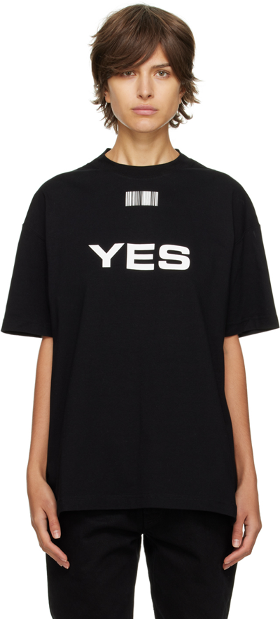 Shop Vtmnts Black Yes/no T-shirt In Black/white