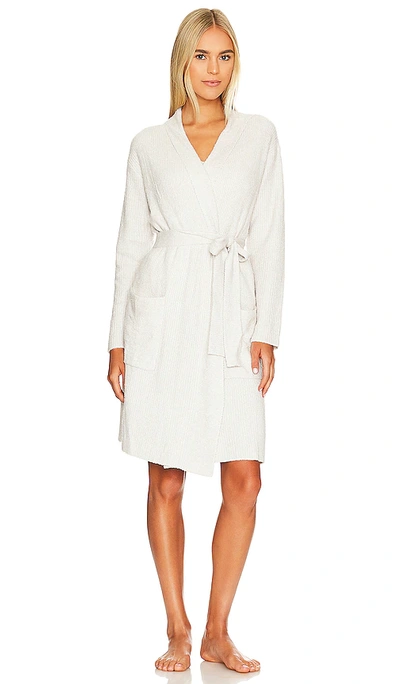 Shop Barefoot Dreams Cozychic Lite Ribbed Robe In Silver,pearl