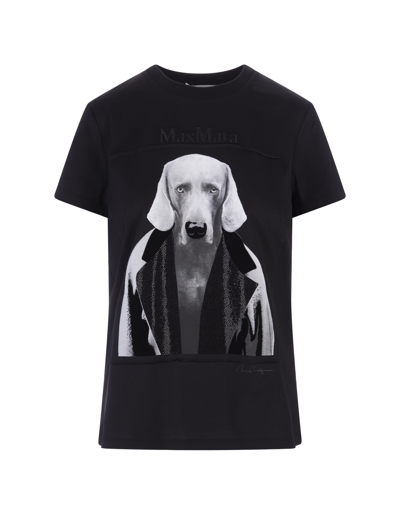 Shop Max Mara Woman Black Mmdog T-shirt In Nero