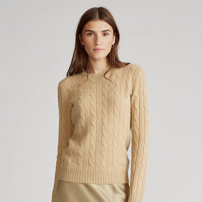 Shop Ralph Lauren Cable-knit Cashmere Sweater In Alabaster Pink