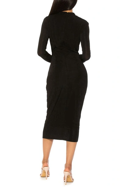Alexia Admor Kim Slinky Long Sleeve Midi Dress In Black