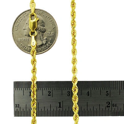 Pre-owned Nuragold 10k Yellow Gold 2.5mm Diamond Cut Rope Italian Chain Pendant Necklace Womens 16"