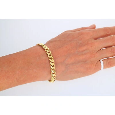 Pre-owned Nuragold 10k Yellow Gold Royal Monaco Miami Cuban Link 9mm Curb Chain Mens Bracelet 9"