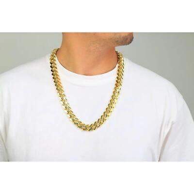 Pre-owned Nuragold 10k Yellow Gold Royal Monaco Miami Cuban Link 17mm Chain Mens Curb Necklace 26"