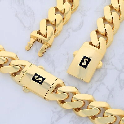 Pre-owned Nuragold 10k Yellow Gold Royal Monaco Miami Cuban Link 17mm Chain Mens Curb Necklace 26"
