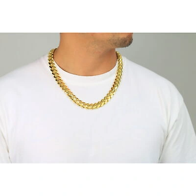 Pre-owned Nuragold 10k Yellow Gold Royal Monaco Miami Cuban Link 13mm Chain Mens Curb Necklace 28"