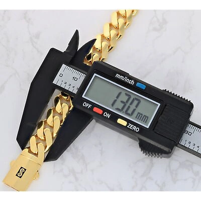 Pre-owned Nuragold 10k Yellow Gold Royal Monaco Miami Cuban Link 13mm Chain Mens Curb Necklace 28"