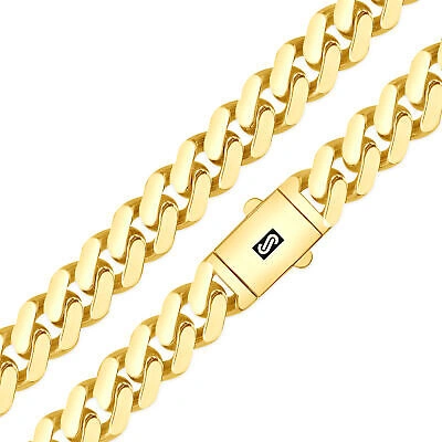 Pre-owned Nuragold 10k Yellow Gold Royal Monaco Miami Cuban Link 13mm Chain Mens Curb Necklace 28"
