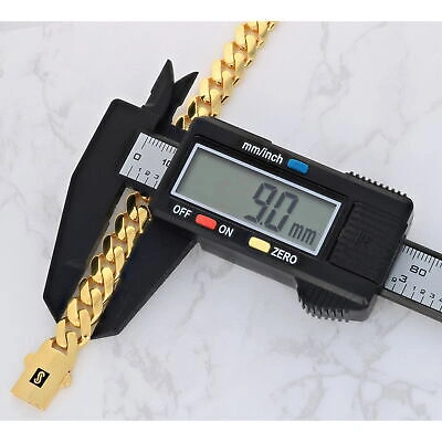 Pre-owned Nuragold 10k Yellow Gold Royal Monaco Miami Cuban Link 9mm Chain Mens Curb Necklace 28"