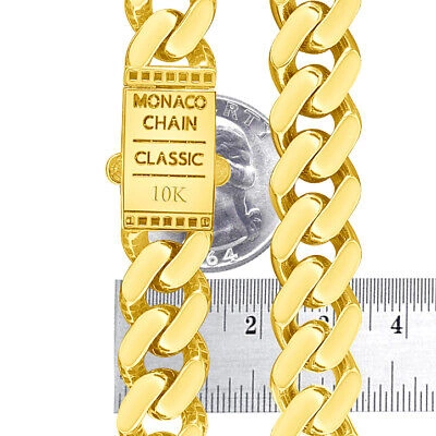 Pre-owned Nuragold 10k Yellow Gold Royal Monaco Miami Cuban Link 13mm Chain Mens Curb Necklace 28"