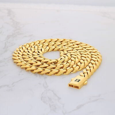 Pre-owned Nuragold 10k Yellow Gold Royal Monaco Miami Cuban Link 9mm Chain Mens Curb Necklace 28"