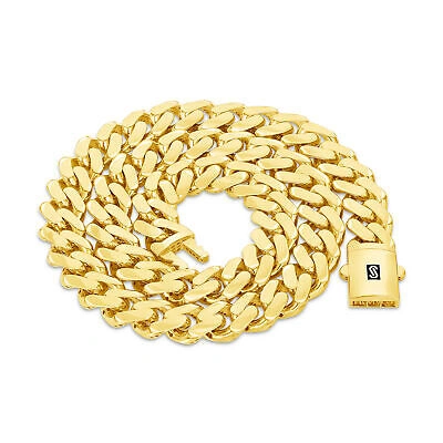 Pre-owned Nuragold 10k Yellow Gold Royal Monaco Miami Cuban Link 13mm Chain Mens Curb Necklace 28"