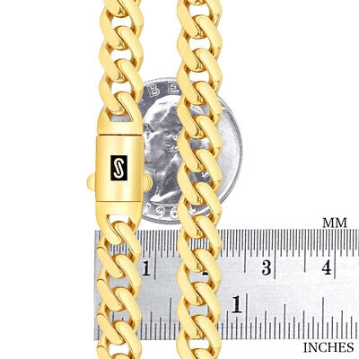 Pre-owned Nuragold 10k Yellow Gold Monaco Miami Cuban Link 7.5mm Chain Necklace Mens Womens 22"