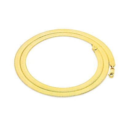 Pre-owned Nuragold 14k Yellow Gold Solid Womens 6mm High Polish Silk Herringbone Chain Necklace 18"