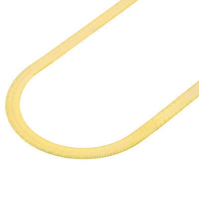 Pre-owned Nuragold 14k Yellow Gold Solid Womens 6mm High Polish Silk Herringbone Chain Necklace 18"
