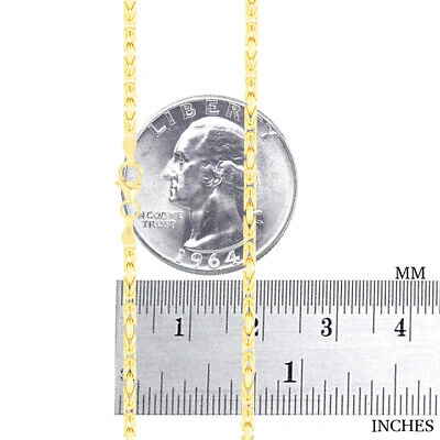 Pre-owned Nuragold 10k Yellow Gold Womens 2.5mm Byzantine Chain Square Link Pendant Necklace 18"