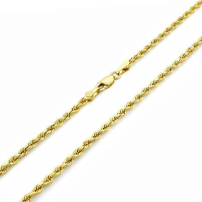 Pre-owned Nuragold 14k Yellow Gold Solid 3.5mm Diamond Cut Rope Chain Italian Bracelet Mens 7.5"