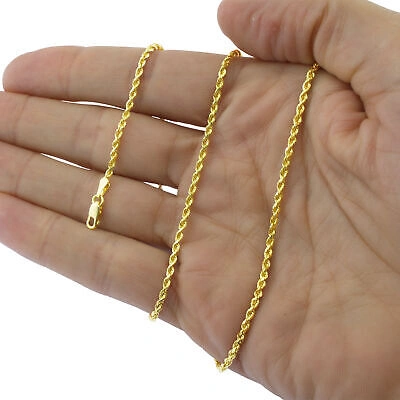Pre-owned Nuragold 14k Yellow Gold Solid 3.5mm Diamond Cut Rope Chain Italian Bracelet Mens 7.5"