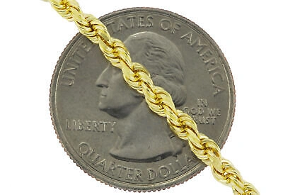 Pre-owned Nuragold 14k Yellow Gold Solid 3.5mm Diamond Cut Rope Chain Italian Bracelet Mens 7.5"
