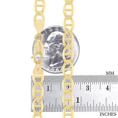 Pre-owned Nuragold 14k Yellow Gold Solid Mens 7.5mm Mariner Anchor Link Chain Pendant Necklace 24"