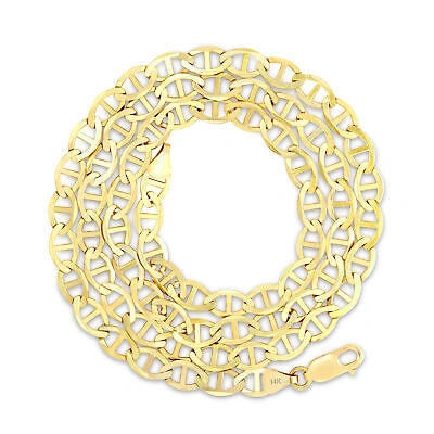 Pre-owned Nuragold 14k Yellow Gold Solid Mens 7.5mm Mariner Anchor Link Chain Pendant Necklace 24"