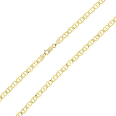 Pre-owned Nuragold 14k Yellow Gold Solid Mens 7.5mm Mariner Anchor Link Chain Pendant Necklace 24"