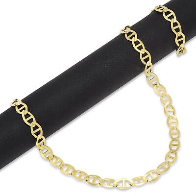 Pre-owned Nuragold 14k Yellow Gold Solid Mens 7.5mm Mariner Anchor Link Chain Pendant Necklace 24"