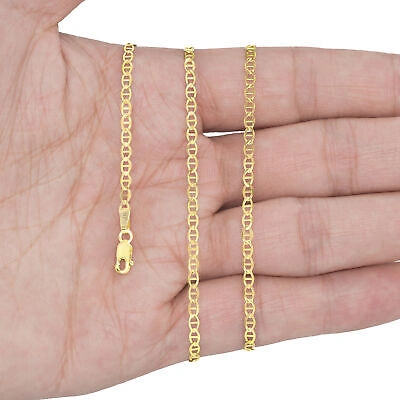 Pre-owned Nuragold 14k Yellow Gold Solid Womens 3mm Mariner Anchor Link Chain Pendant Necklace 16"