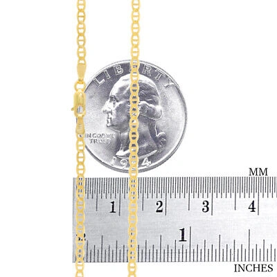 Pre-owned Nuragold 14k Yellow Gold Solid Womens 3mm Mariner Anchor Link Chain Pendant Necklace 16"