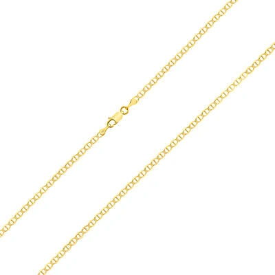 Pre-owned Nuragold 14k Yellow Gold Solid 4mm Mariner Anchor Flat Link Chain Bracelet Or Anklet 8.5"