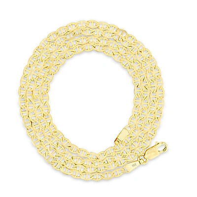 Pre-owned Nuragold 14k Yellow Gold Solid Womens 3mm Mariner Anchor Link Chain Pendant Necklace 16"
