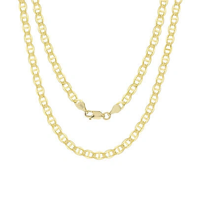 Pre-owned Nuragold 14k Yellow Gold Solid 5mm Mens Flat Mariner Anchor Flat Link Chain Bracelet 9"