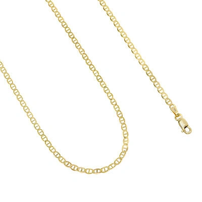 Pre-owned Nuragold 14k Yellow Gold Solid Womens 3mm Mariner Anchor Link Chain Pendant Necklace 16"