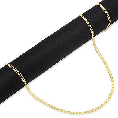 Pre-owned Nuragold 14k Yellow Gold Solid Womens 3mm Mariner Anchor Link Chain Pendant Necklace 16"