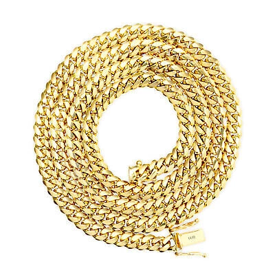 Pre-owned Nuragold 14k Yellow Gold Solid 5mm Mens Miami Cuban Link Chain Necklace Box Clasp 26"