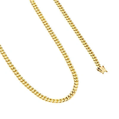 Pre-owned Nuragold 14k Yellow Gold Solid 5mm Mens Miami Cuban Link Chain Necklace Box Clasp 26"