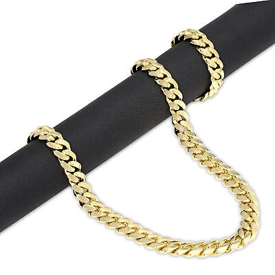 Pre-owned Nuragold 14k Yellow Gold Solid 8mm Mens Miami Cuban Link Chain Necklace Box Clasp 24"