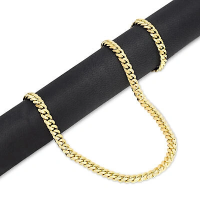 Pre-owned Nuragold 14k Yellow Gold Solid 5mm Mens Miami Cuban Link Chain Necklace Box Clasp 26"