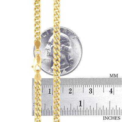 Pre-owned Nuragold 14k Yellow Gold Solid 4mm Mens Miami Cuban Link Chain Necklace Lobster 28"