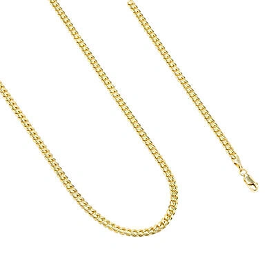 Pre-owned Nuragold 14k Yellow Gold Solid 4mm Mens Miami Cuban Link Chain Necklace Lobster 28"