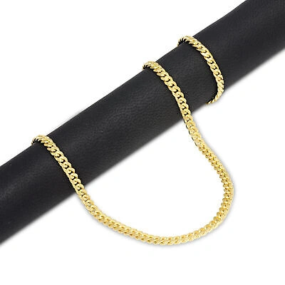 Pre-owned Nuragold 14k Yellow Gold Solid 4mm Mens Miami Cuban Link Chain Necklace Lobster 28"