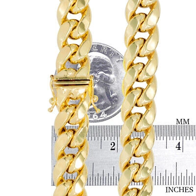 Pre-owned Nuragold 14k Yellow Gold Mens 11mm Miami Cuban Link Chain Italian Necklace Box Clasp 28"