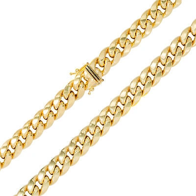 Pre-owned Nuragold 14k Yellow Gold Mens 11mm Miami Cuban Link Chain Italian Necklace Box Clasp 28"