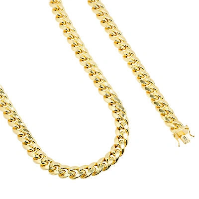 Pre-owned Nuragold 14k Yellow Gold Mens 11mm Miami Cuban Link Chain Italian Necklace Box Clasp 28"