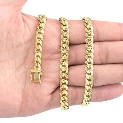 Pre-owned Nuragold 14k Yellow Gold Mens 6.5mm Miami Cuban Link Chain Italian Necklace Box Clasp 24"